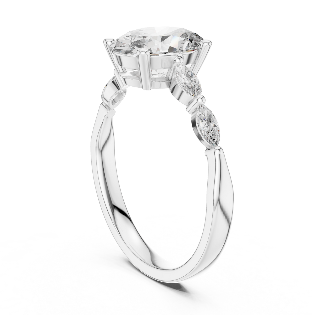 Ladies Ring 00001L (35) - White Gold - Image