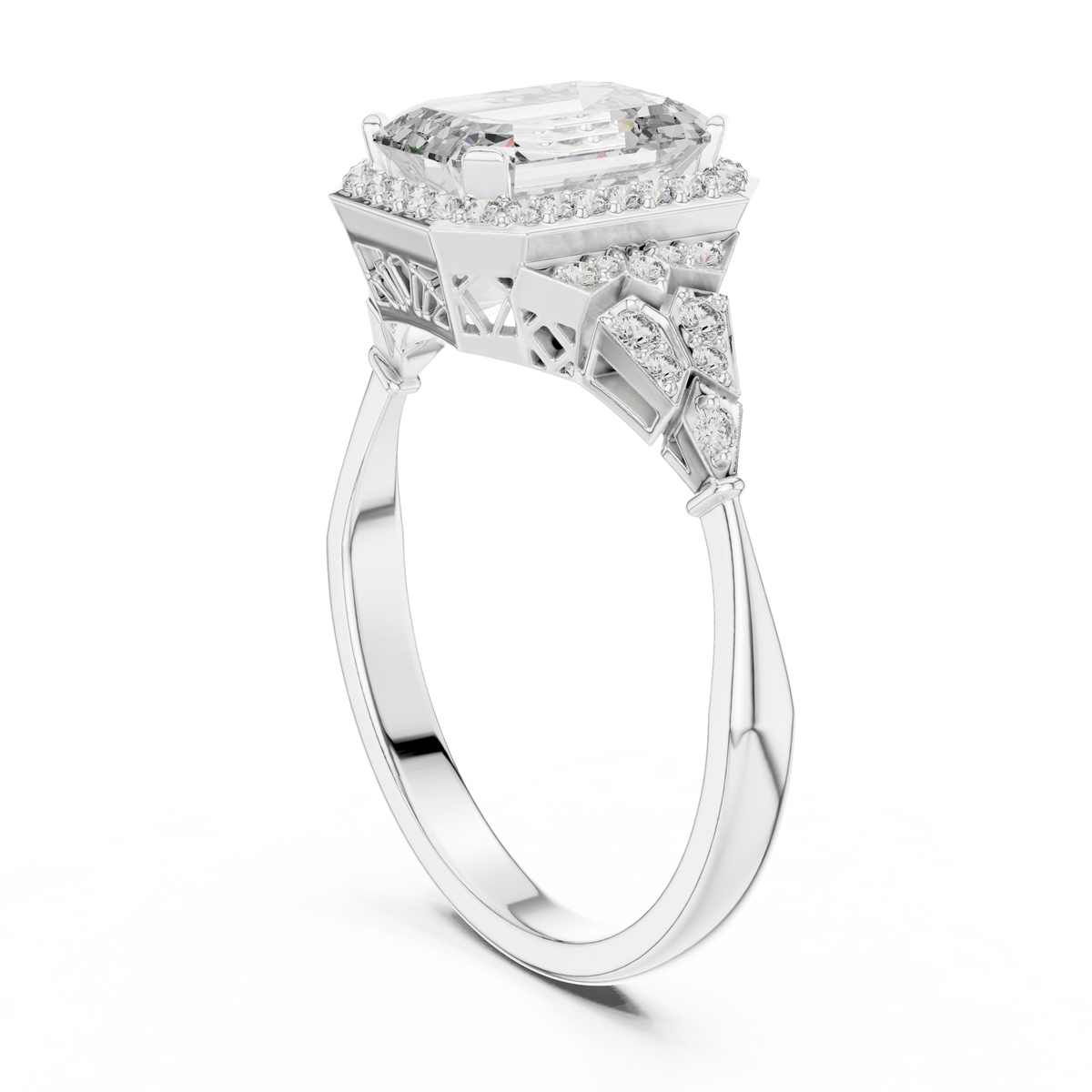 Ladies Ring 00001L (38) - White Gold - Image