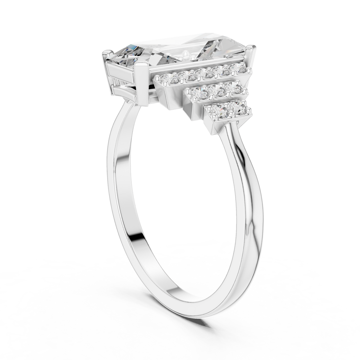 Ladies Ring 00001L (40) - White Gold - Image
