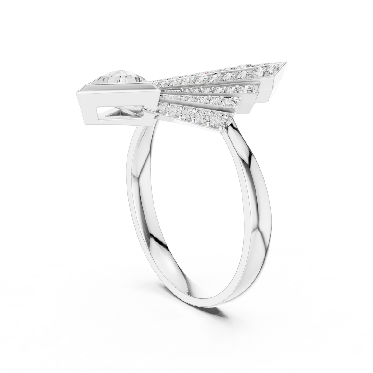 Ladies Ring 00001L (42) - White Gold - Image