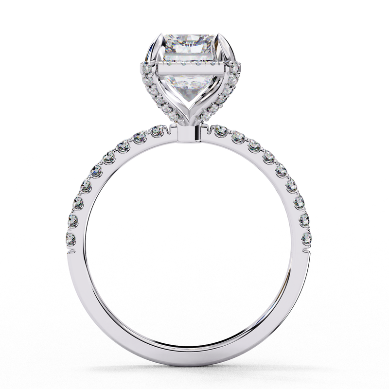 14k IGI certified radiant ring with E-F color VVS-VS clarity diamonds 3