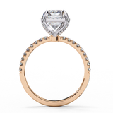 14k IGI certified radiant ring with E-F color VVS-VS clarity diamonds 3
