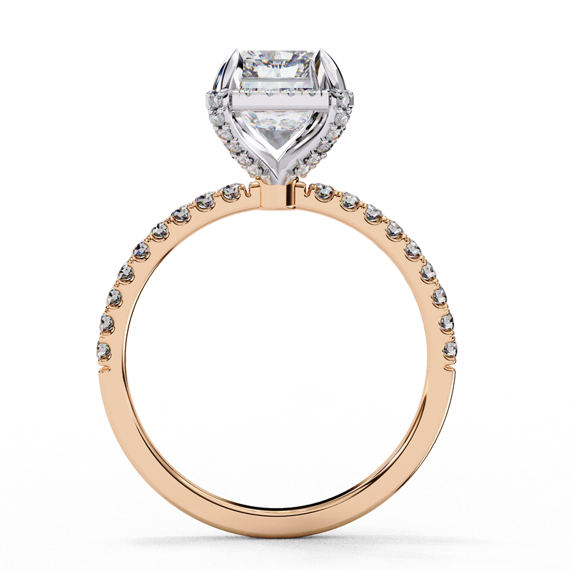 14k IGI certified radiant ring with E-F color VVS-VS clarity diamonds 3