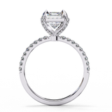 14k IGI certified emerald ring with E-F color VVS-VS clarity diamonds 4