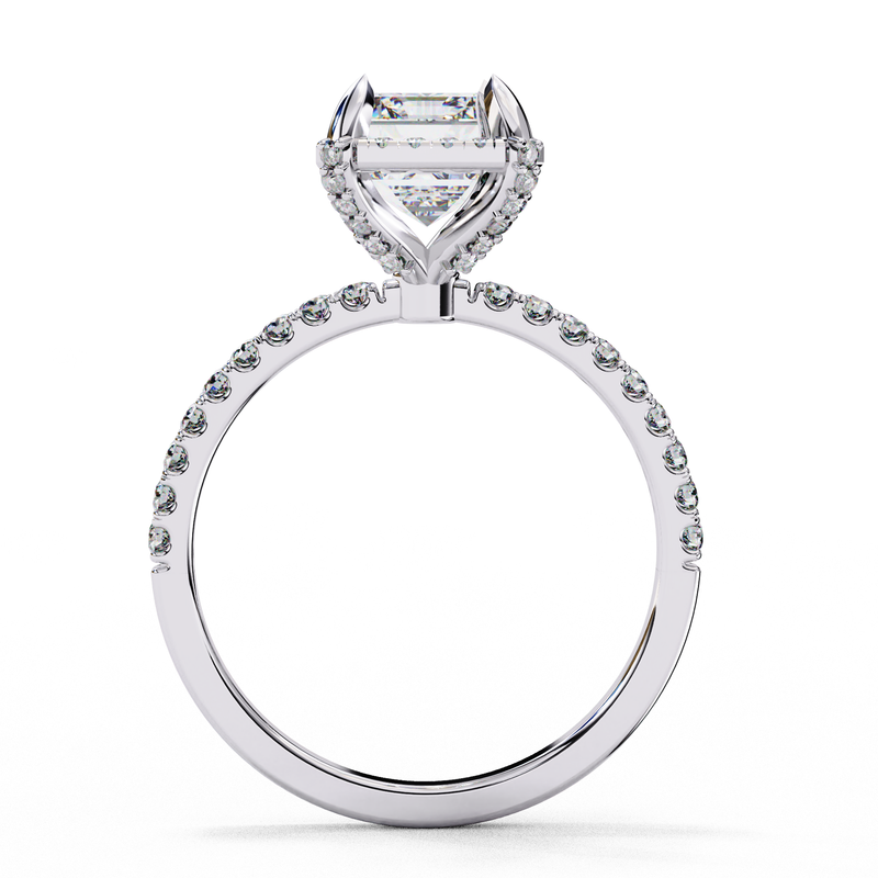 14k IGI certified emerald ring with E-F color VVS-VS clarity diamonds 4