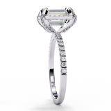 14k IGI certified emerald ring with E-F color VVS-VS clarity diamonds 4