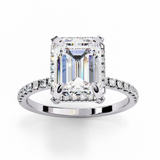14k IGI certified emerald ring with E-F color VVS-VS clarity diamonds 4