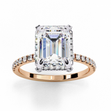 14k IGI certified emerald ring with E-F color VVS-VS clarity diamonds 4