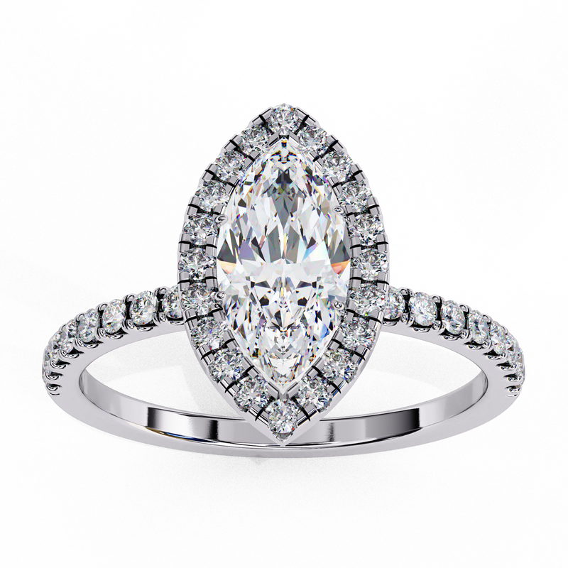 14k IGI certified marquise ring with E-F color VVS-VS clarity diamonds 5