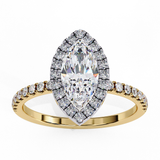 14k IGI certified marquise ring with E-F color VVS-VS clarity diamonds 5