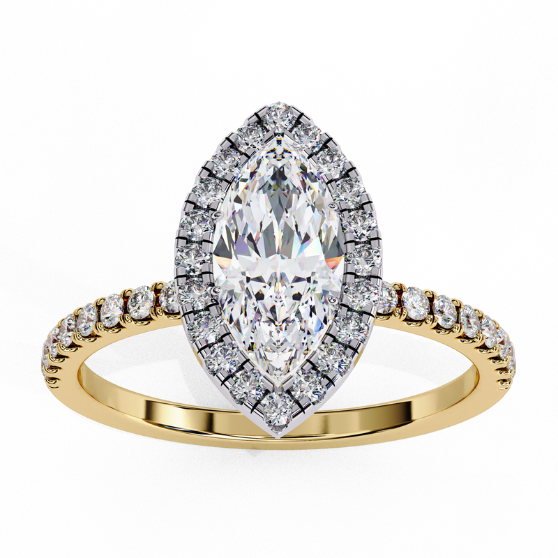 14k IGI certified marquise ring with E-F color VVS-VS clarity diamonds 5