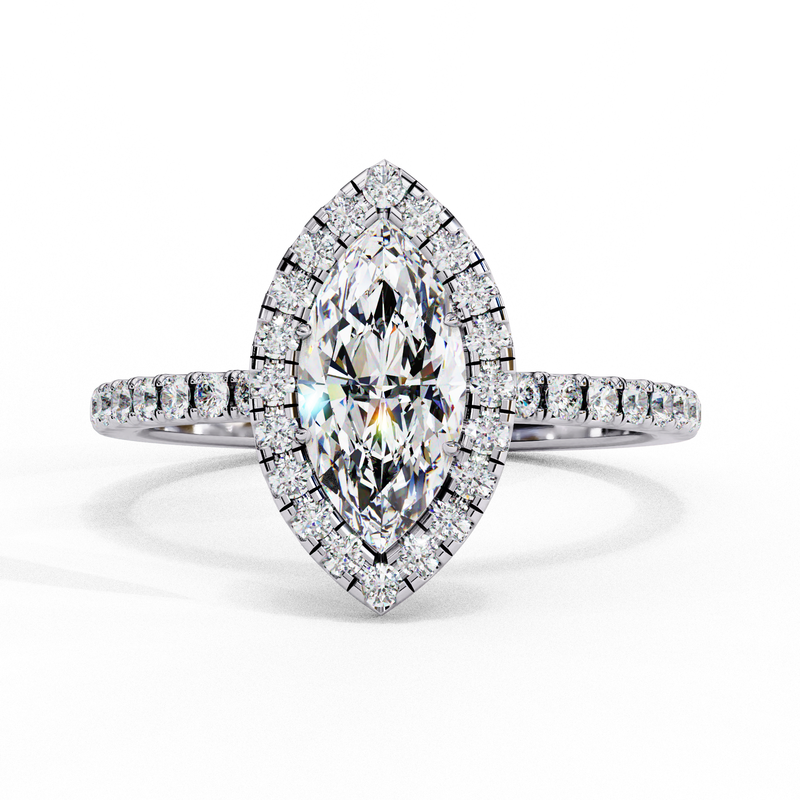 14k IGI certified marquise ring with E-F color VVS-VS clarity diamonds 5