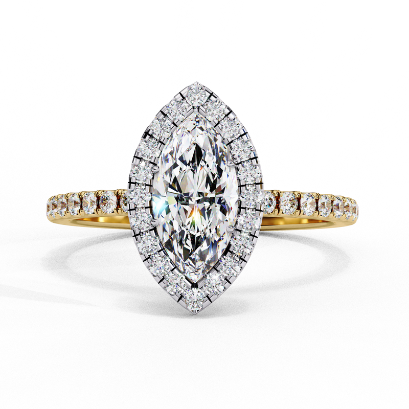 14k IGI certified marquise ring with E-F color VVS-VS clarity diamonds 5