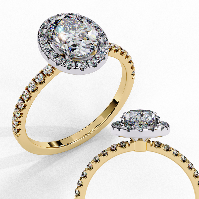 14k IGI certified round ring with E-F color VVS-VS clarity diamonds 6