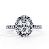 14K Gold Lab Grown Diamond Oval Halo Engagement Ring, E-F Color, VS-VVS Clarity