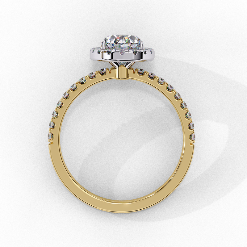 14K Gold Lab Grown Diamond Oval Halo Engagement Ring, E-F Color, VS-VVS Clarity