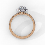 14K Gold Lab Grown Diamond Oval Halo Engagement Ring, E-F Color, VS-VVS Clarity