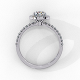 14K Gold Lab Grown Diamond Oval Halo Engagement Ring, E-F Color, VS-VVS Clarity