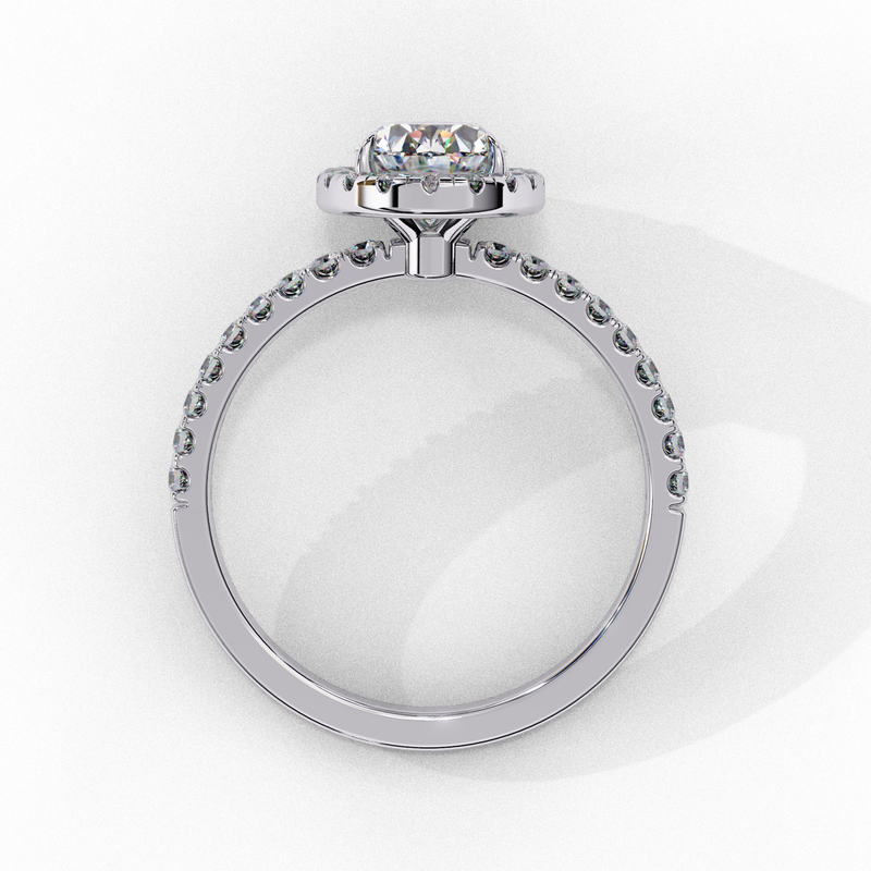 14K Gold Lab Grown Diamond Oval Halo Engagement Ring, E-F Color, VS-VVS Clarity