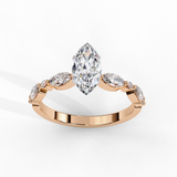 14k IGI certified marquise ring with E-F color VVS-VS clarity diamonds 21