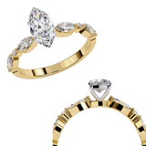 14k IGI certified marquise ring with E-F color VVS-VS clarity diamonds 21