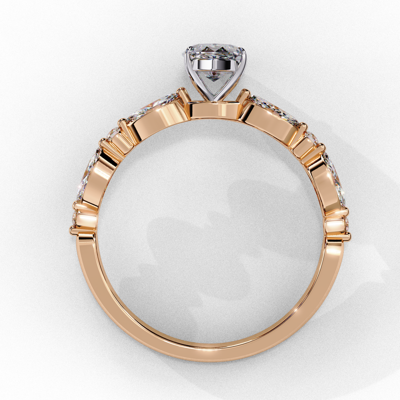14k IGI certified marquise ring with E-F color VVS-VS clarity diamonds 21