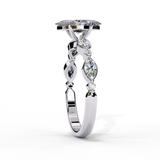 14K Lab Grown Diamond Marquise Engagement Ring with Marquise Side Stones, E-F Color, VVS-VS Clarity