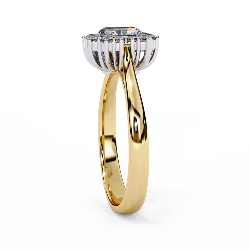 14k IGI certified emerald ring with E-F color VVS-VS clarity diamonds 30