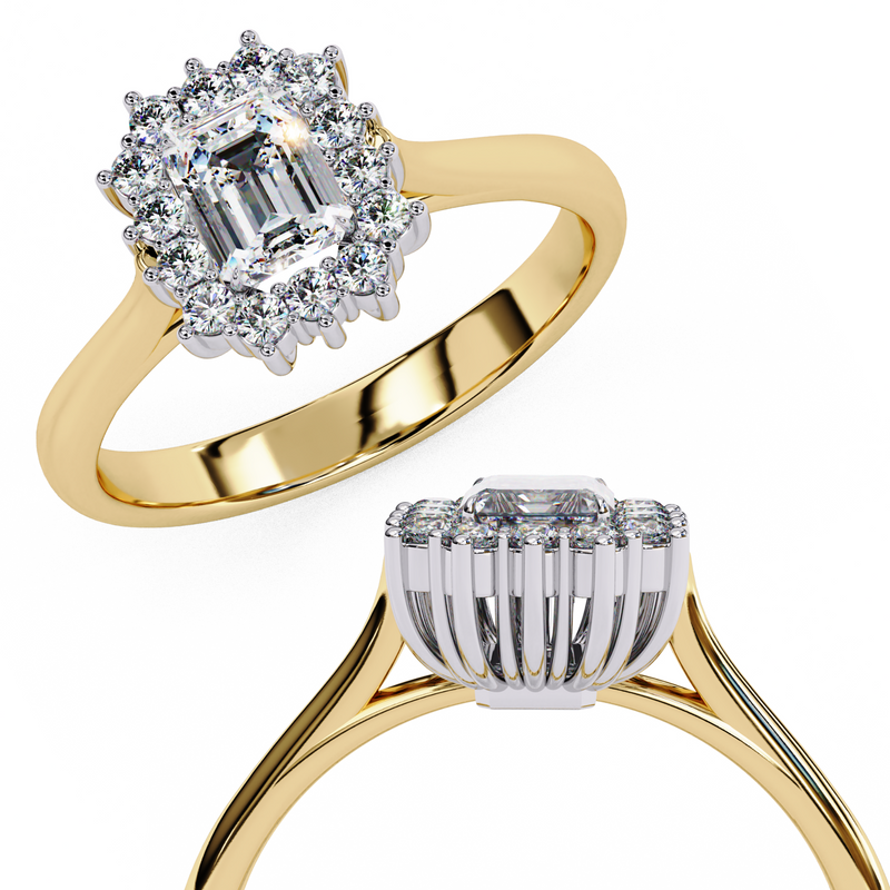 14k IGI certified emerald ring with E-F color VVS-VS clarity diamonds 30