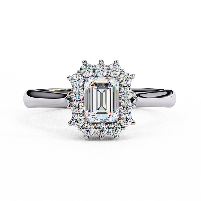 14k IGI certified emerald ring with E-F color VVS-VS clarity diamonds 30
