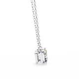 14K White Gold IGI Certified Radiant Cut Diamond Solitaire Pendant – D-E Color, VVS–VS Clarity, Rabbit Ear Bail