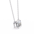 14K Gold Lab Grown Radiant Cut Diamond Solitaire Necklace Pendant, D-E Color, VVS-VS Clarity