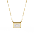 14K Gold Lab Grown Radiant Cut Diamond Solitaire Necklace Pendant, D-E Color, VVS-VS Clarity
