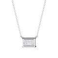 14K Gold Lab Grown Radiant Cut Diamond Solitaire Necklace Pendant, D-E Color, VVS-VS Clarity