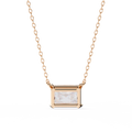 14K Gold Lab Grown Radiant Cut Diamond Solitaire Necklace Pendant, D-E Color, VVS-VS Clarity