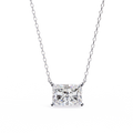14K Gold Lab Grown Radiant Cut Diamond Solitaire Necklace Pendant, D-E Color, VVS-VS Clarity