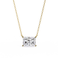 14K White Gold IGI Certified Radiant Cut Diamond Solitaire Pendant – D-E Color, VVS–VS Clarity, Rabbit Ear Bail