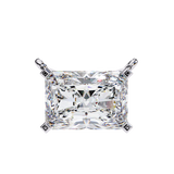 14K White Gold IGI Certified Radiant Cut Diamond Solitaire Pendant – D-E Color, VVS–VS Clarity, Rabbit Ear Bail