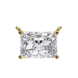 14K White Gold IGI Certified Radiant Cut Diamond Solitaire Pendant – D-E Color, VVS–VS Clarity, Rabbit Ear Bail