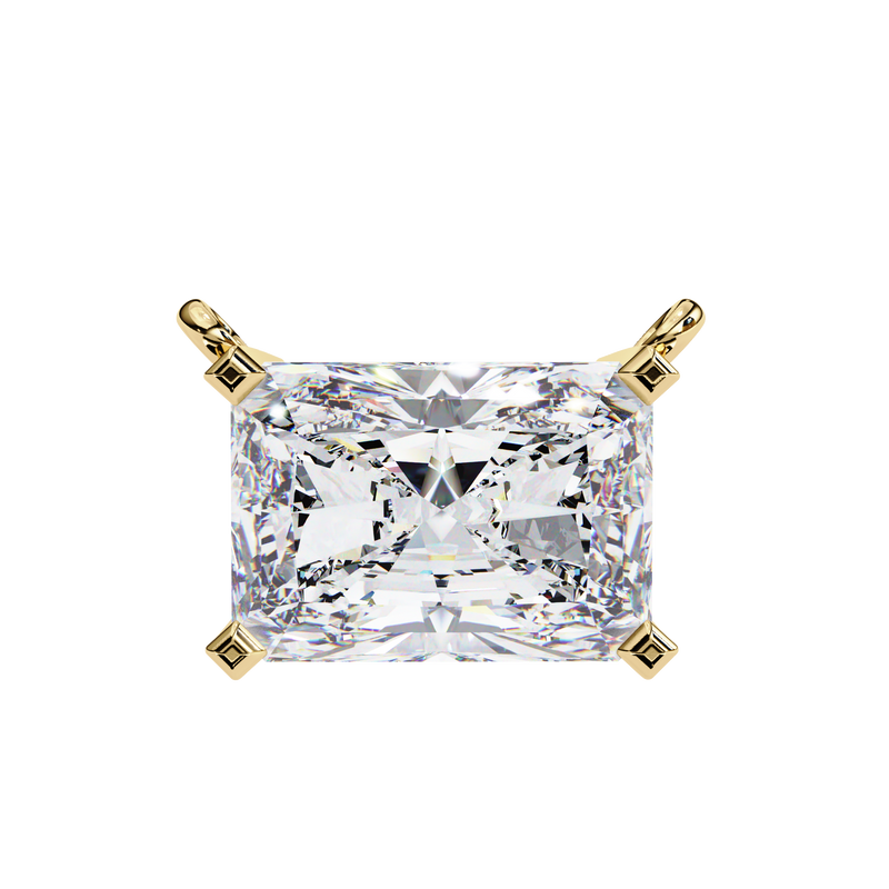 14K White Gold IGI Certified Radiant Cut Diamond Solitaire Pendant – D-E Color, VVS–VS Clarity, Rabbit Ear Bail
