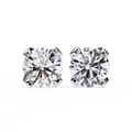 14K White Gold IGI Certified Round Solitaire Stud Earrings, 4 Prong, D-E Color, VVS/VS Clarity