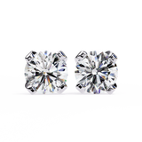14K White Gold IGI Certified Round Solitaire Stud Earrings, 4 Prong, D-E Color, VVS/VS Clarity