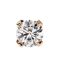 14K White Gold IGI Certified Round Solitaire Stud Earrings, 4 Prong, D-E Color, VVS/VS Clarity