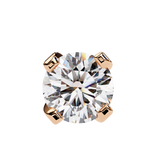 14K White Gold IGI Certified Round Solitaire Stud Earrings, 4 Prong, D-E Color, VVS/VS Clarity
