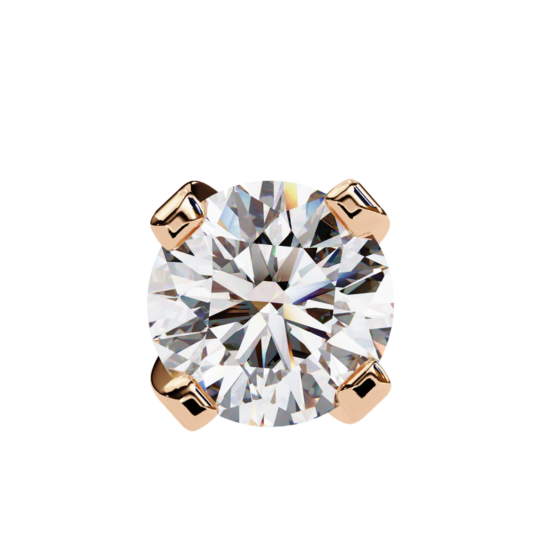 14K White Gold IGI Certified Round Solitaire Stud Earrings, 4 Prong, D-E Color, VVS/VS Clarity