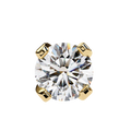 14K White Gold IGI Certified Round Solitaire Stud Earrings, 4 Prong, D-E Color, VVS/VS Clarity