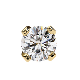 14K White Gold IGI Certified Round Solitaire Stud Earrings, 4 Prong, D-E Color, VVS/VS Clarity