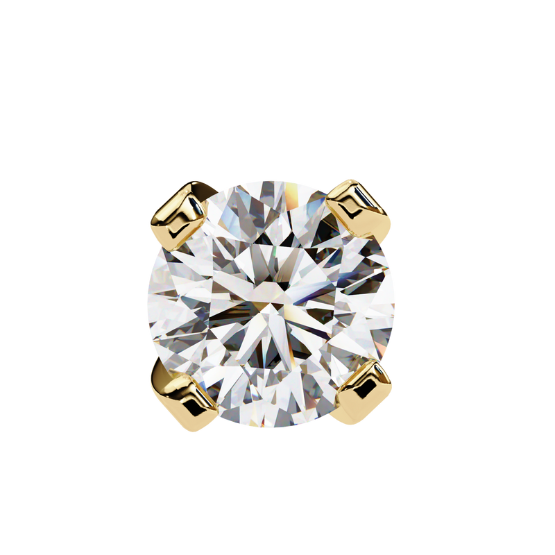 14K White Gold IGI Certified Round Solitaire Stud Earrings, 4 Prong, D-E Color, VVS/VS Clarity