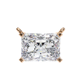 14K Gold Lab Grown Radiant Cut Diamond Solitaire Necklace Pendant, D-E Color, VVS-VS Clarity