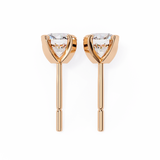 14K White Gold IGI Certified Round Solitaire Stud Earrings, 4 Prong, D-E Color, VVS/VS Clarity